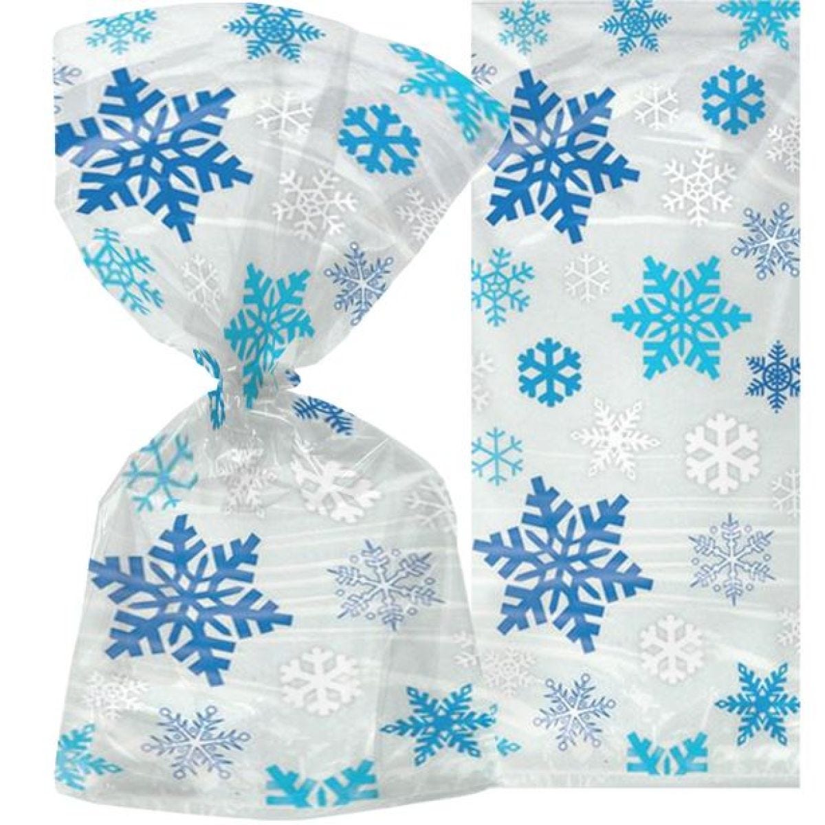 Snowflake Christmas Cello Bags - 30cm (20pk)