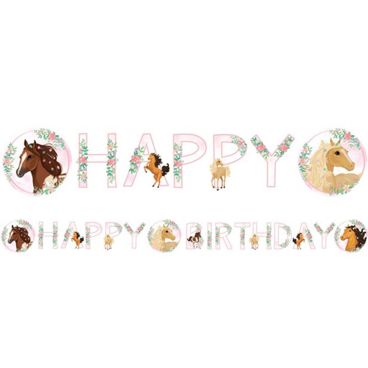 Beautful Horses Birthday Letter Banner - 1.4m