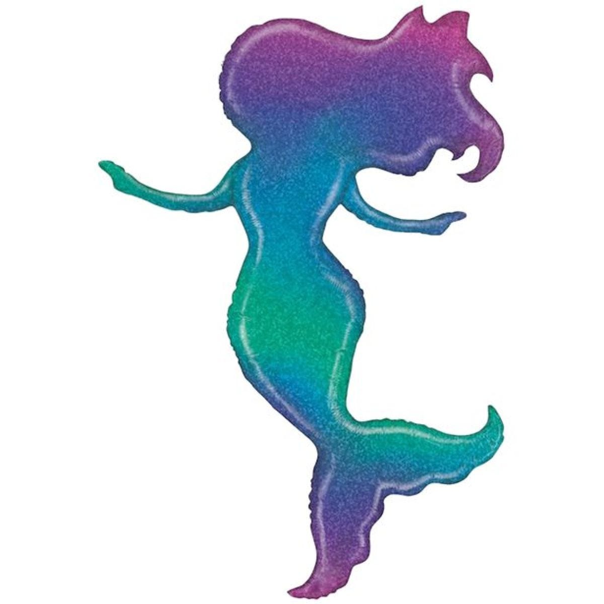 Glitter Mermaid Holographic Supersize Balloon - 52" Foil