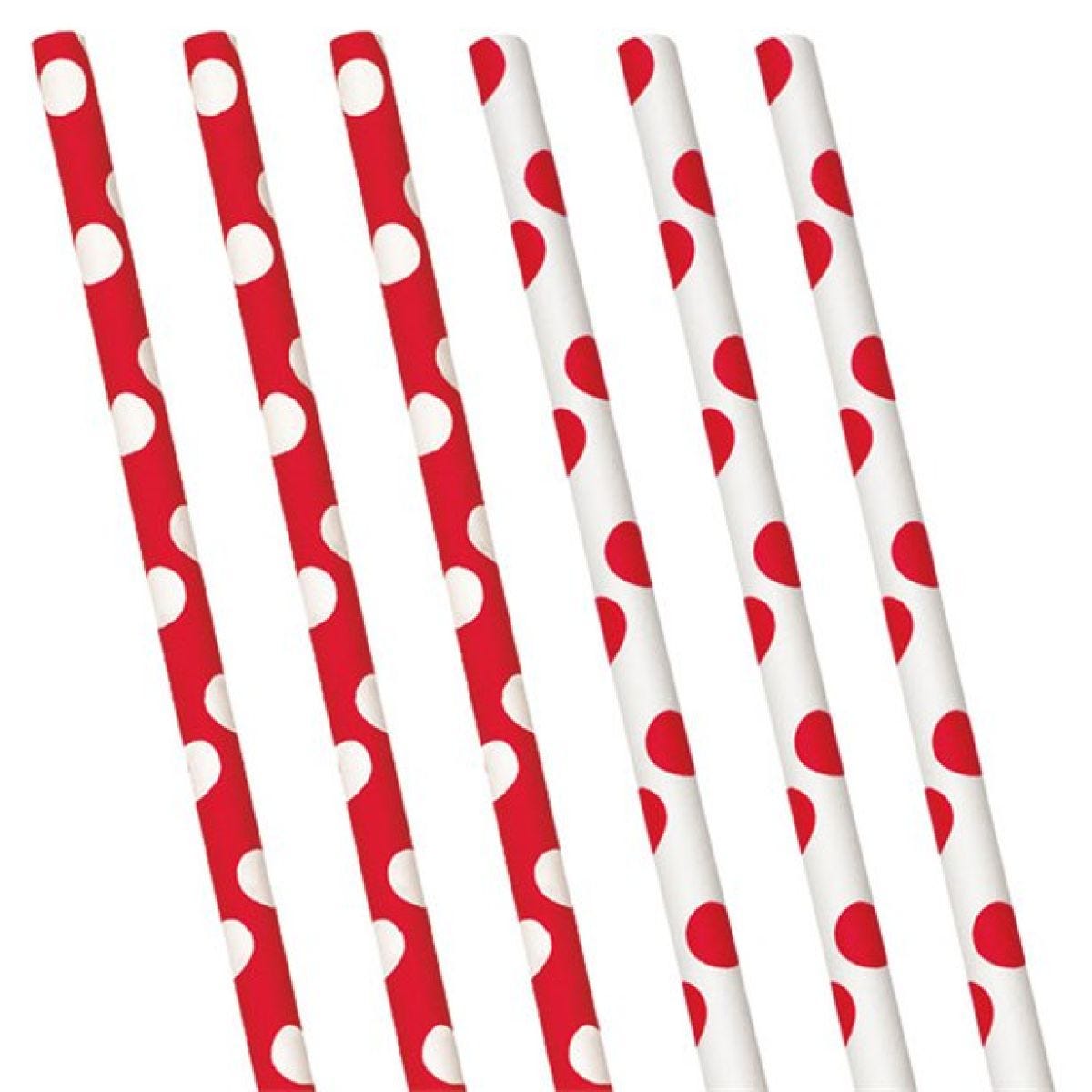 Red Polka Dot Paper Straws