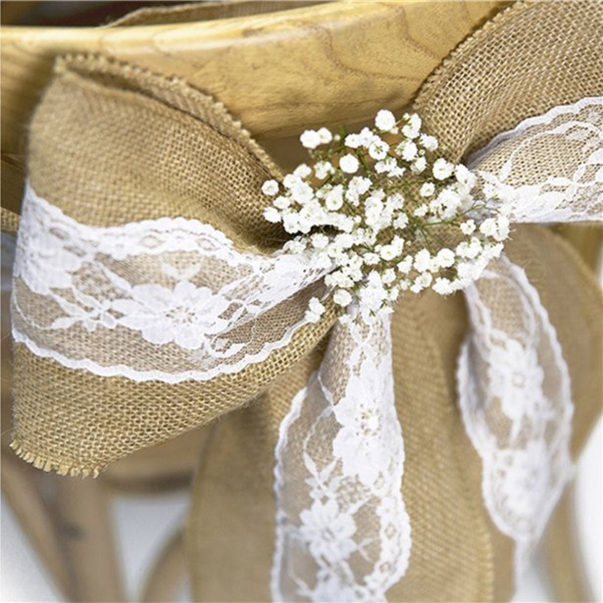 Hessian & Lace Chair Sash - 2.7m