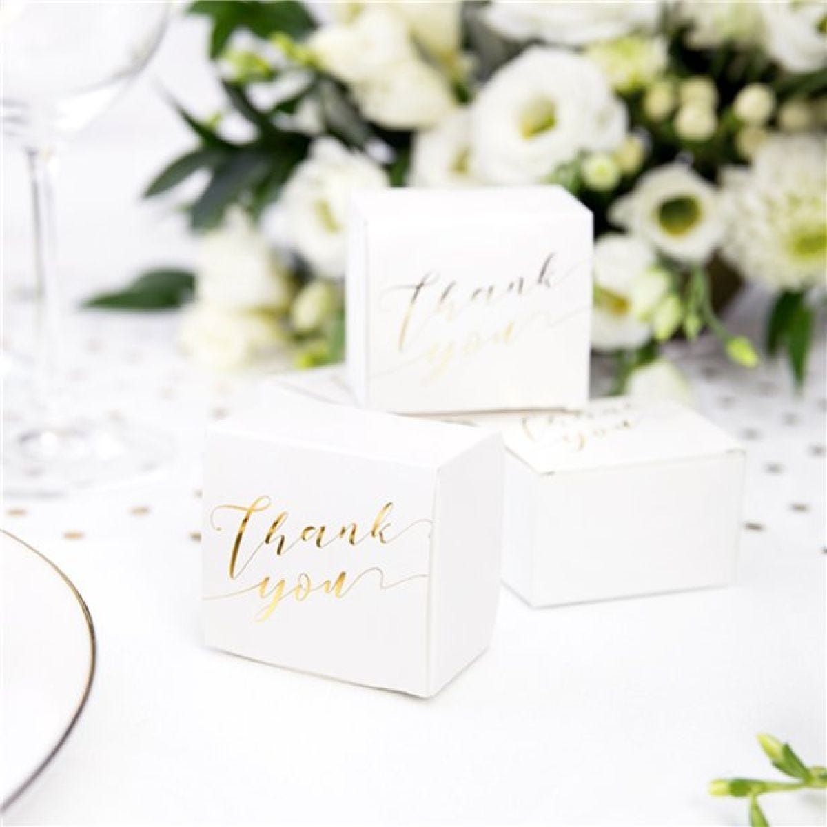 Gold Thank You Favour Boxes (10pk)