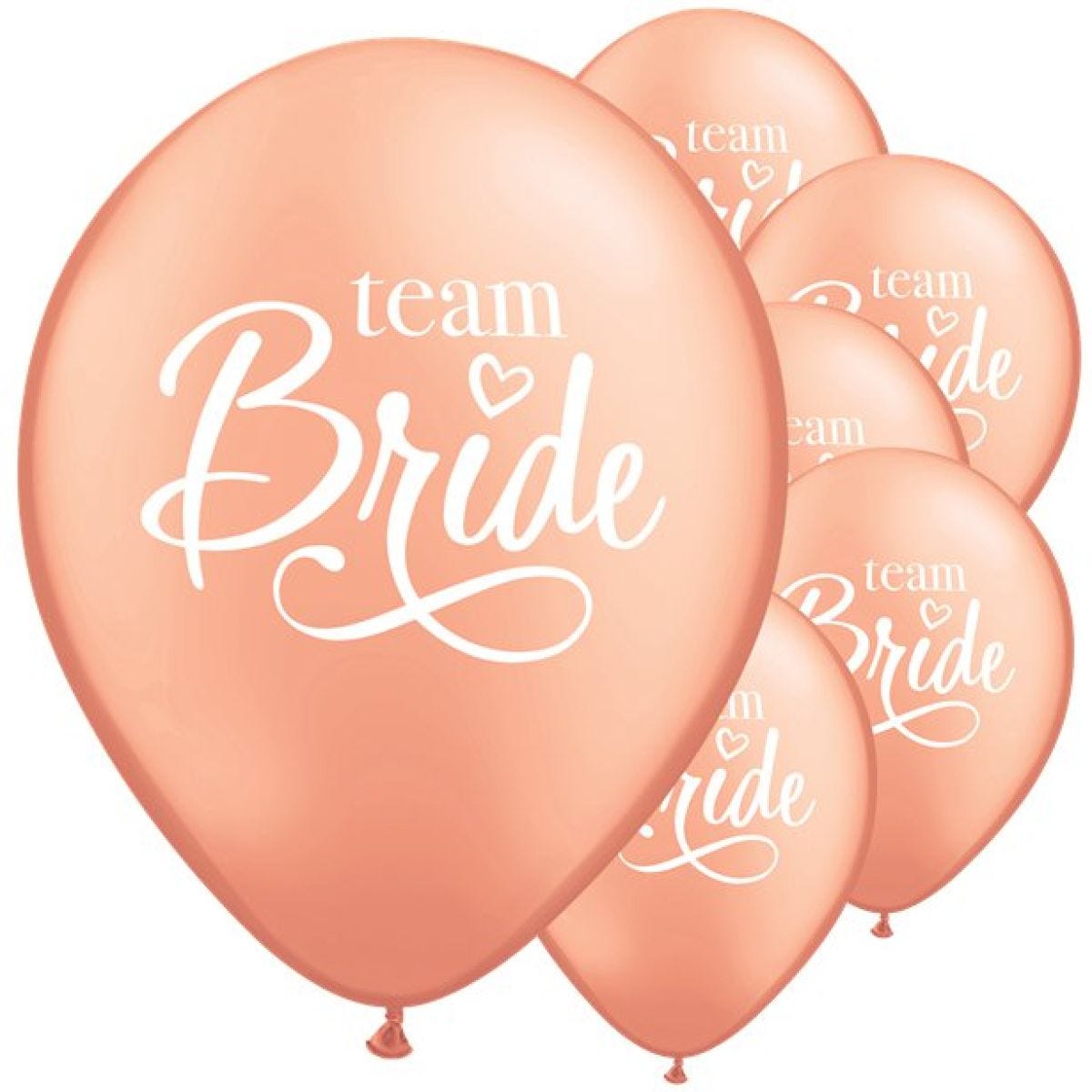 Rose Gold Team Bride Balloons - 11" Latex (6pk)