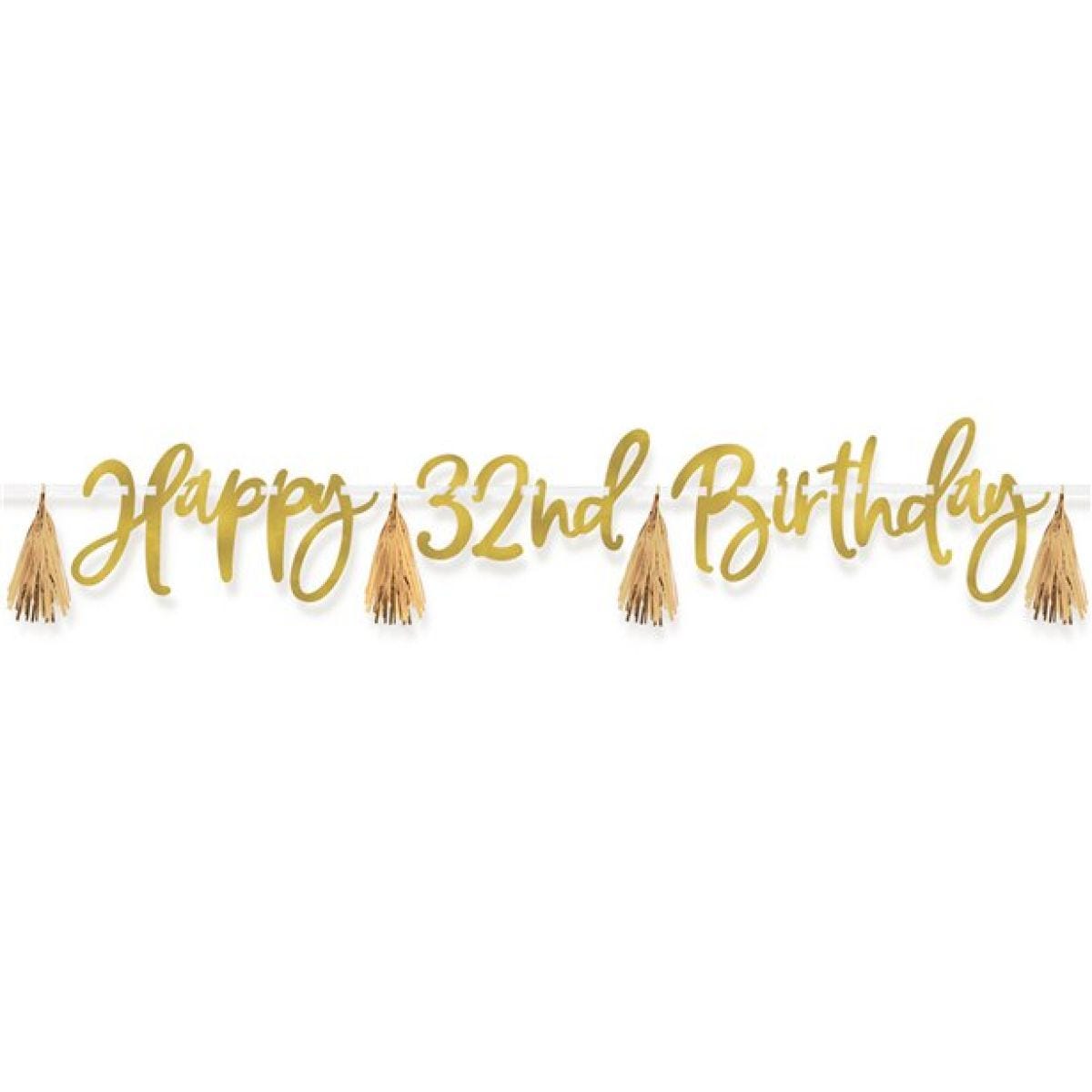 Metallic Gold Add-an-Age Happy Birthday Letter Banner - 2.74m