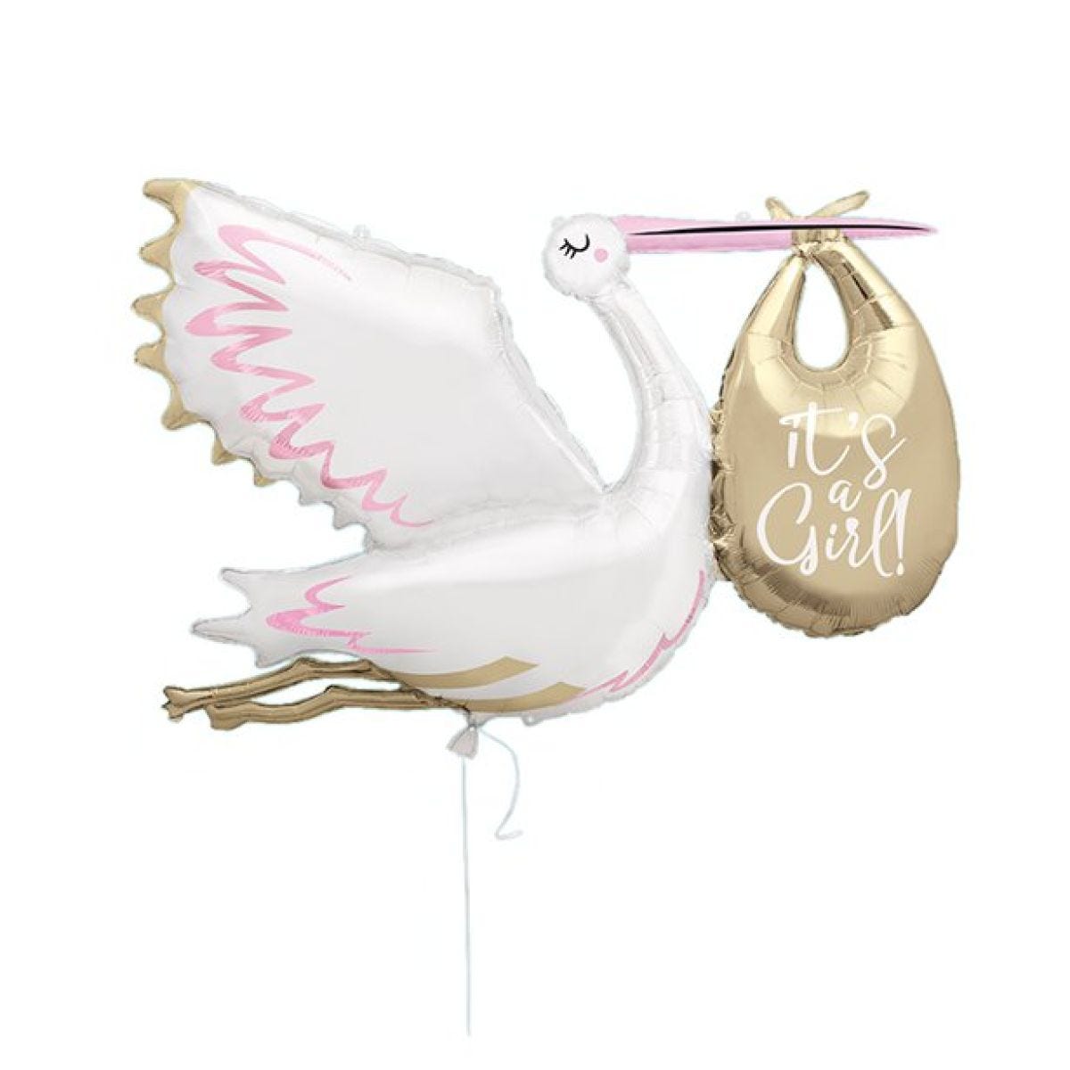 It&apos;s A Girl Stork Giant Balloon - 62" Foil