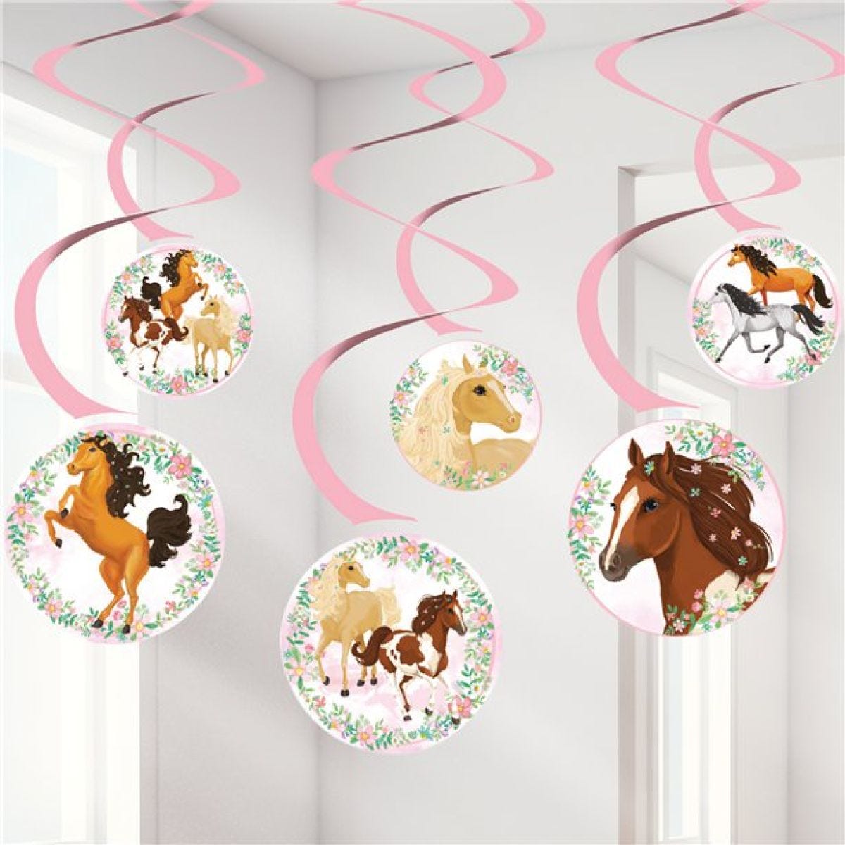 Beautiful Horses Hanging Swirl Decorations