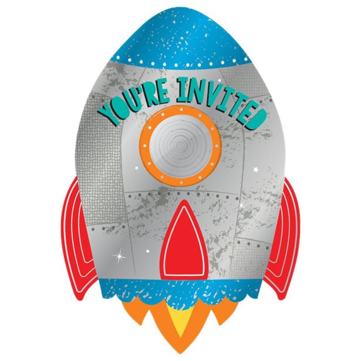 Blast Off Birthday Invitations with Stickers