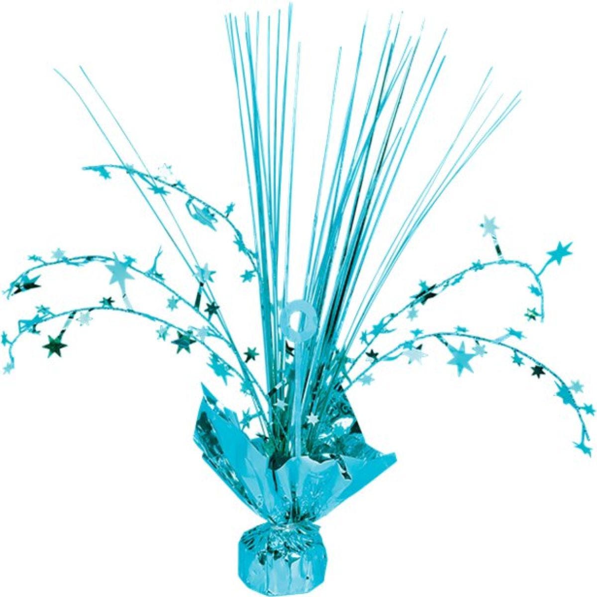 Turquoise Foil Spray Table Centrepiece - 30cm