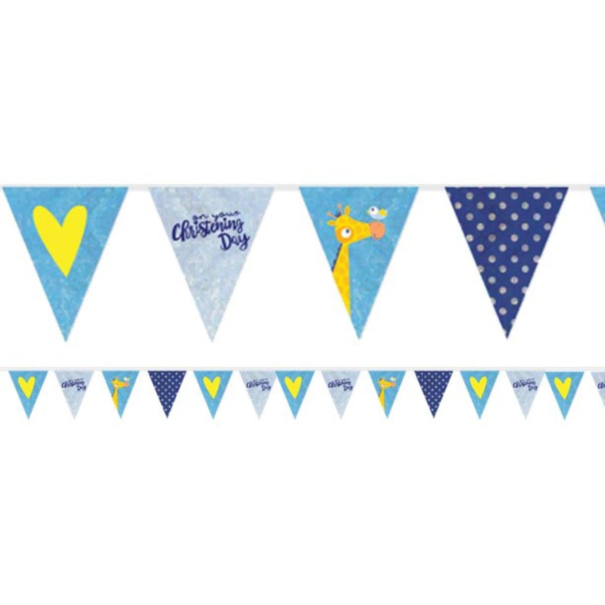 Christening Day Blue Holographic Foil Bunting - 4m