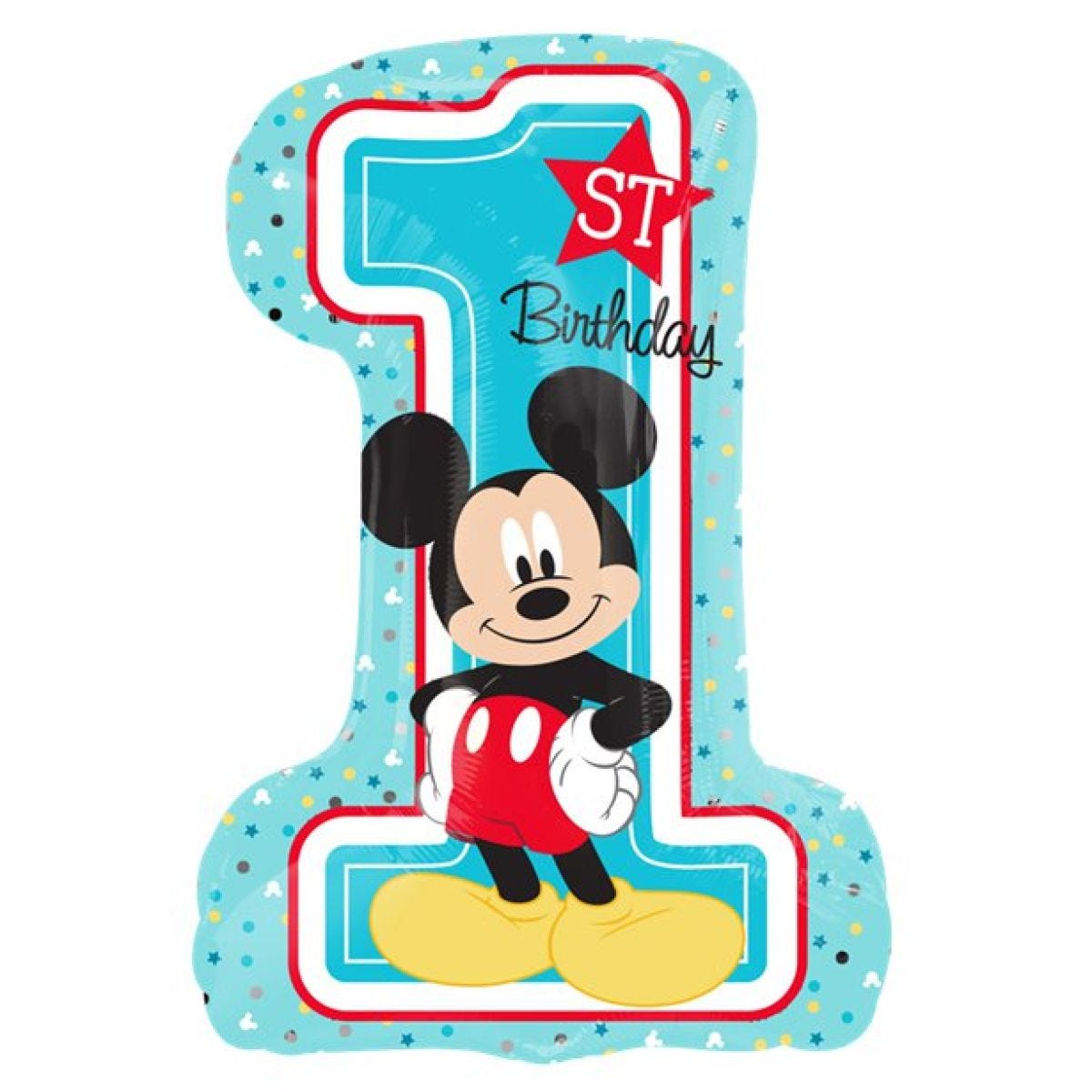 Mickey Mouse 1st Birthday SuperShape Balloon - Foil 28"