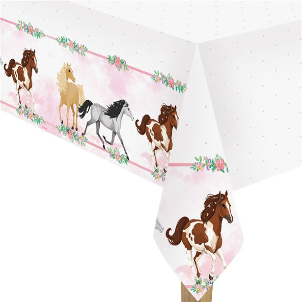 Beautiful Horses Plastic Tablecover - 1.2m x 1.8m