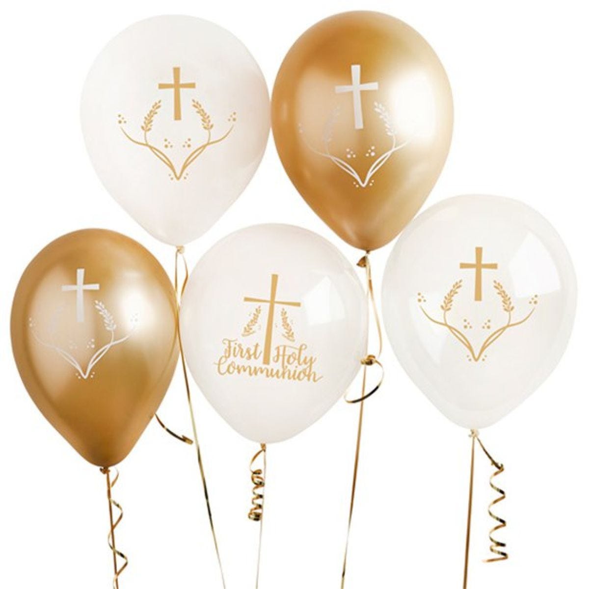 First Holy Communion Latex Balloons - 12" (5pk)