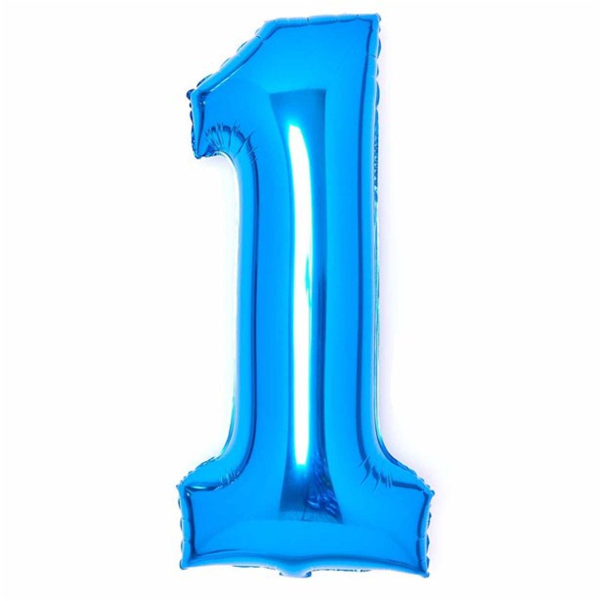 Number 1 Blue Foil Balloon - 34"