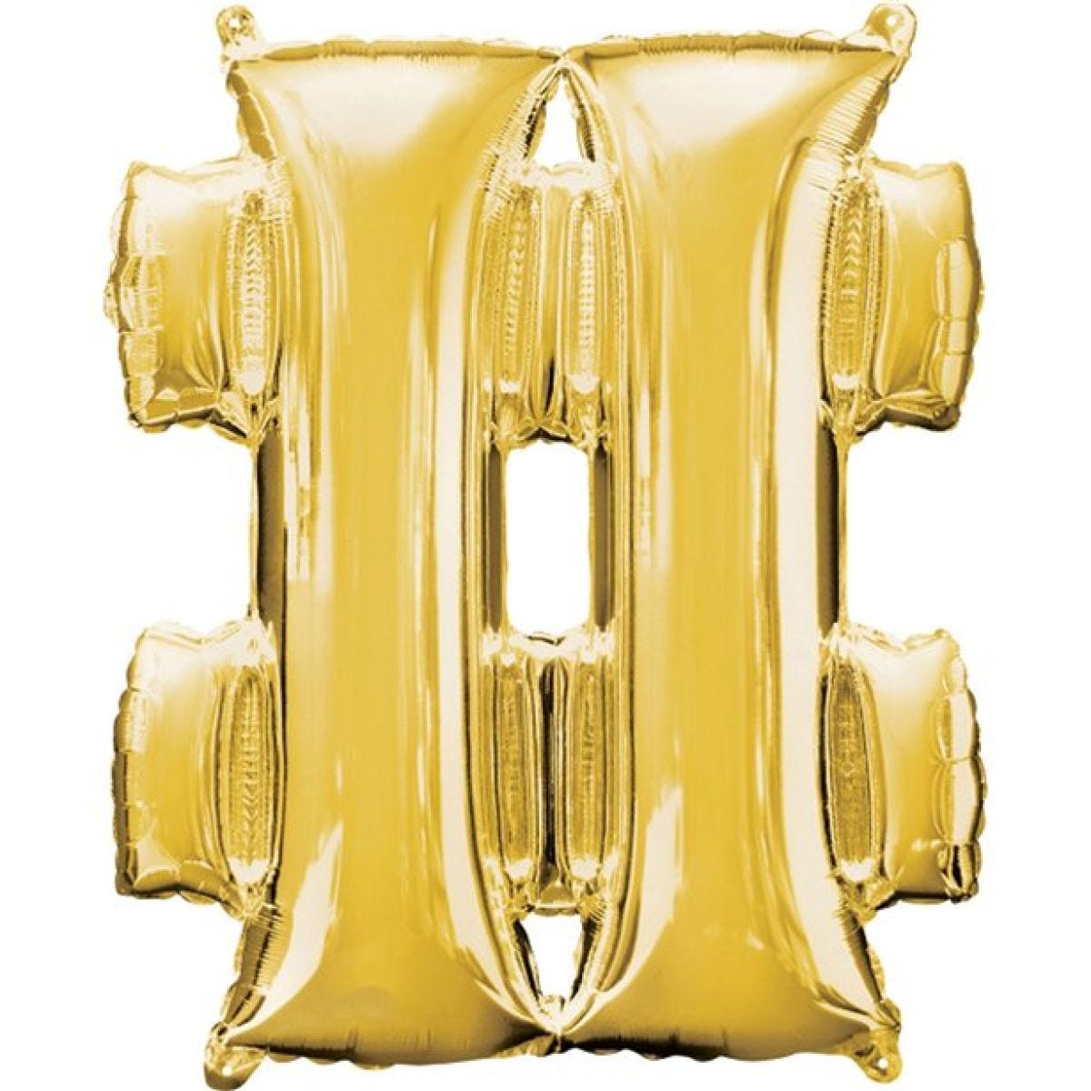 Gold Hashtag Balloon - 16" Foil