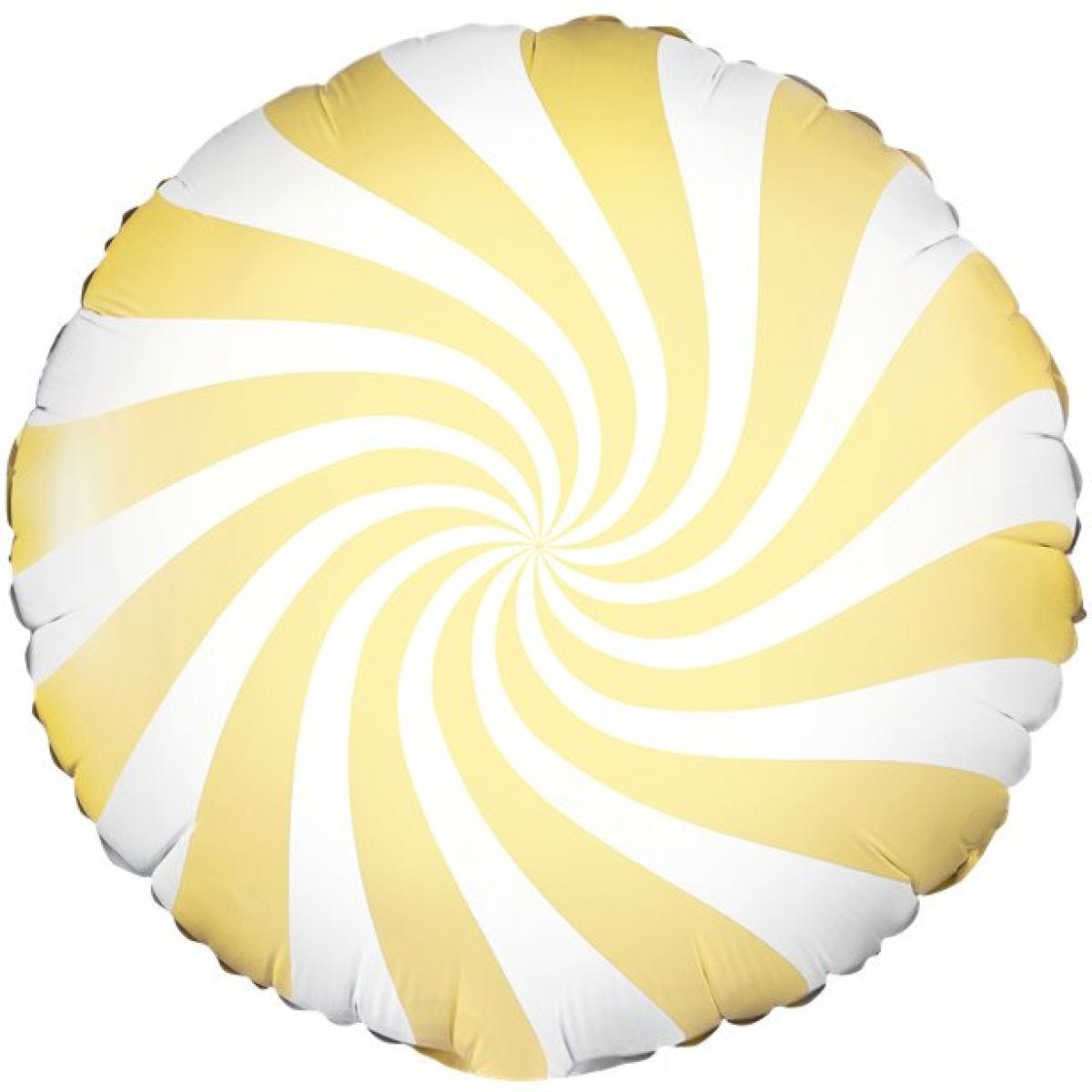 Light Yellow Candy Swirl Foil Balloon - 18"