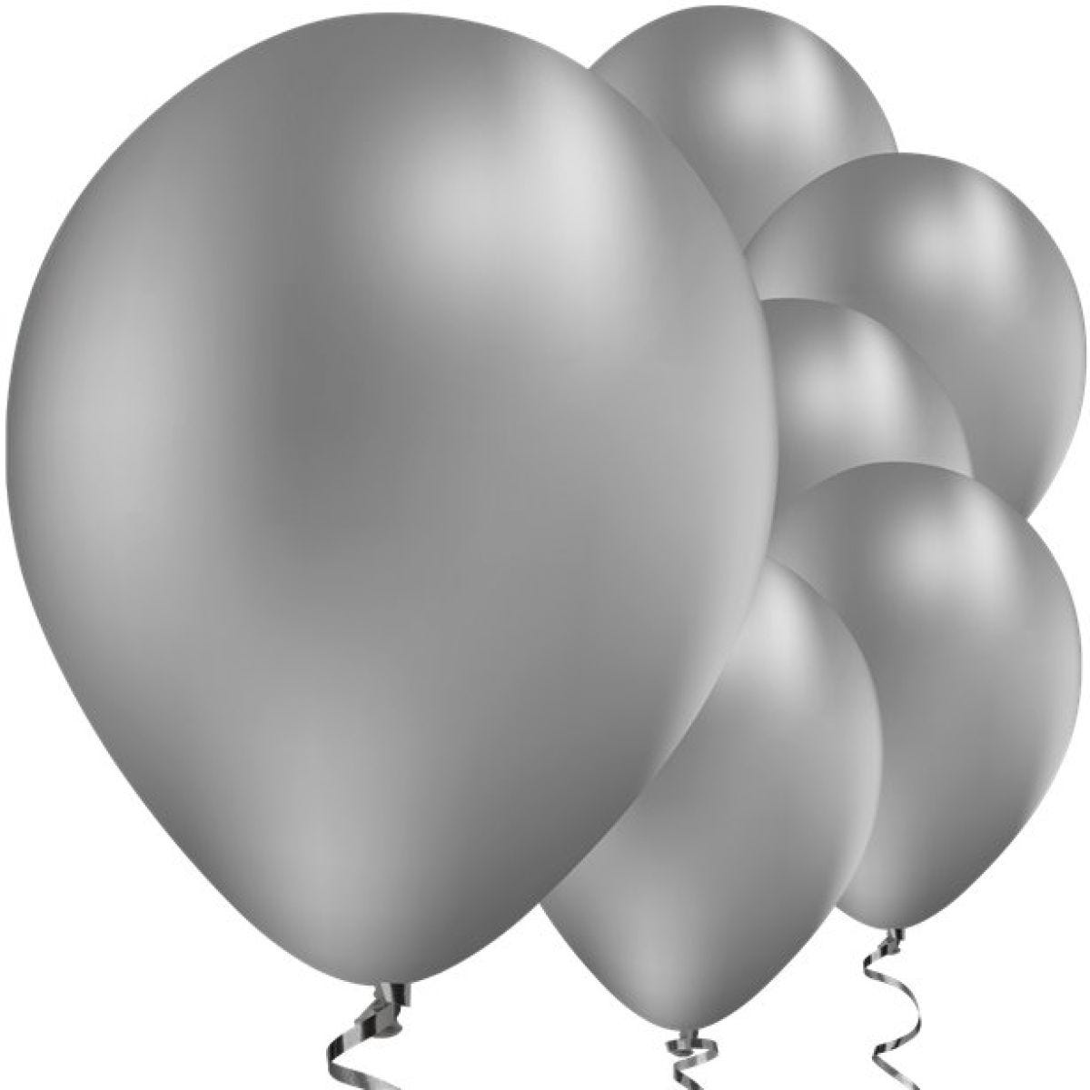 Silver Chrome Balloons - 11" Latex