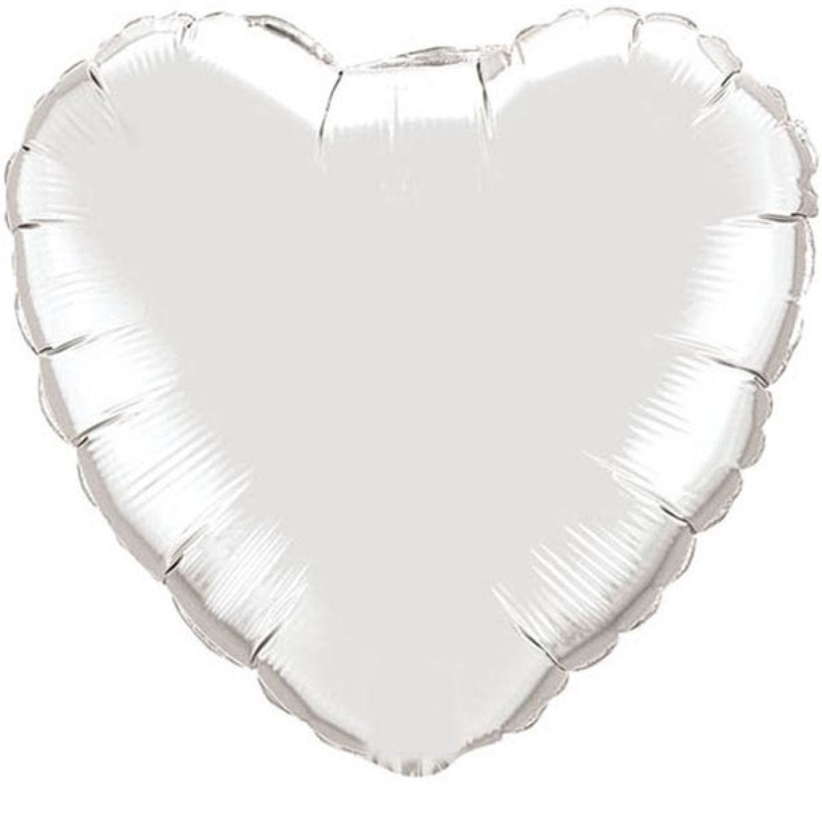 Silver Heart Foil Balloon - 18"
