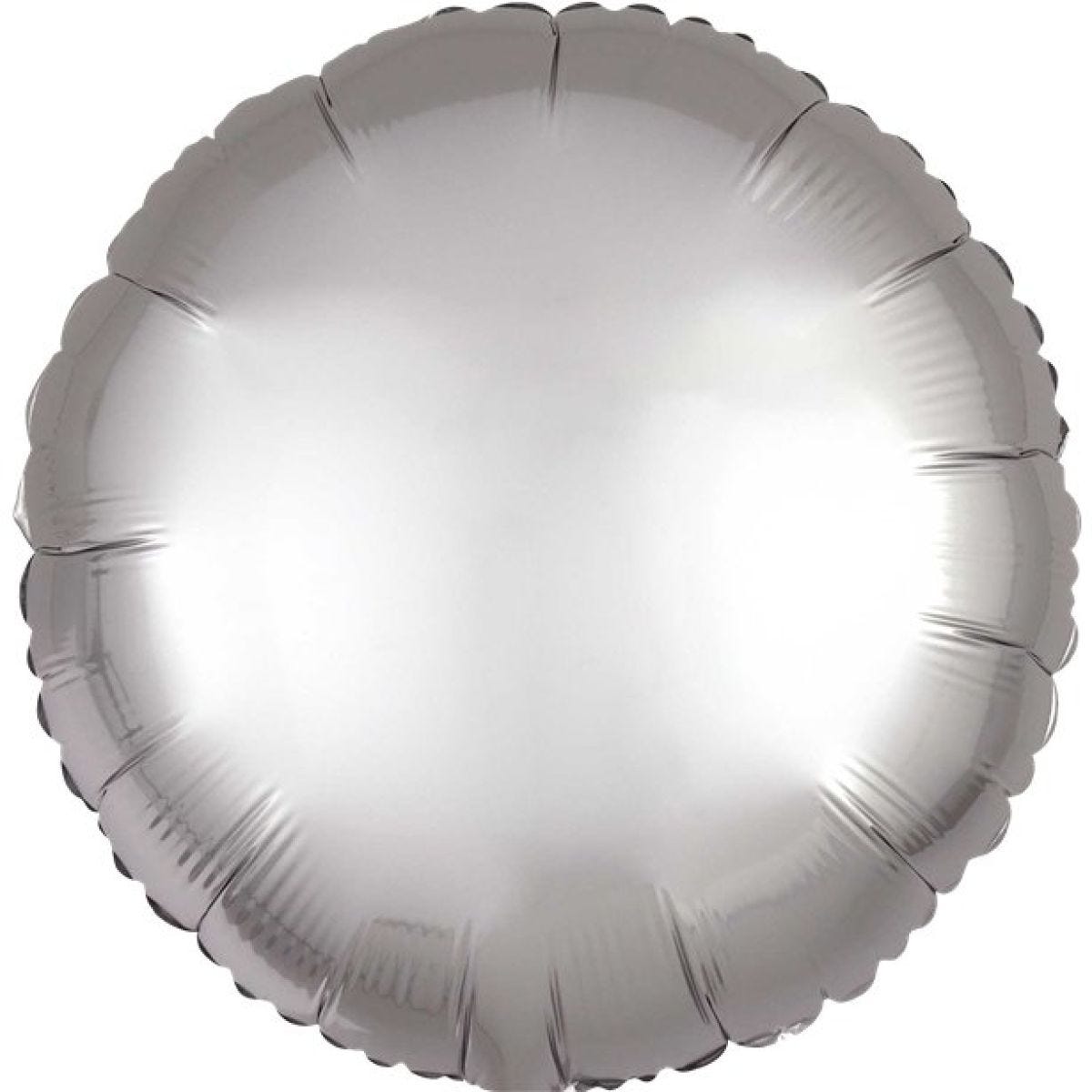 Platinum Satin Luxe Circle Foil Balloon - 18" Unpackaged
