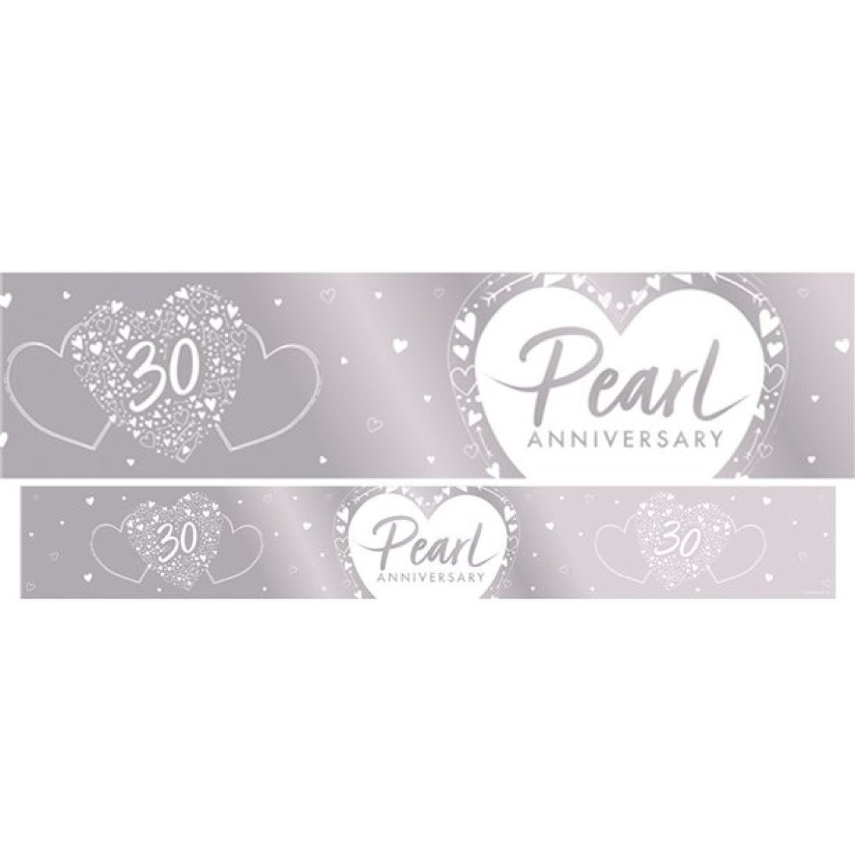30th Pearl Wedding Anniversary Foil Banner - 2.7m