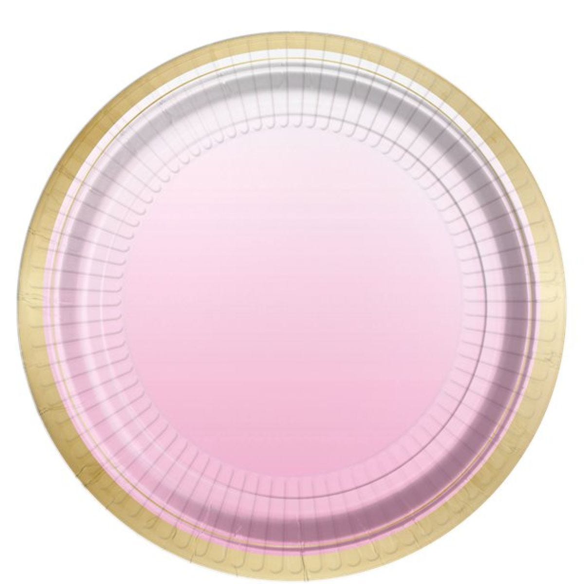 1st Birthday Pink Metallic Paper Plates - 23cm