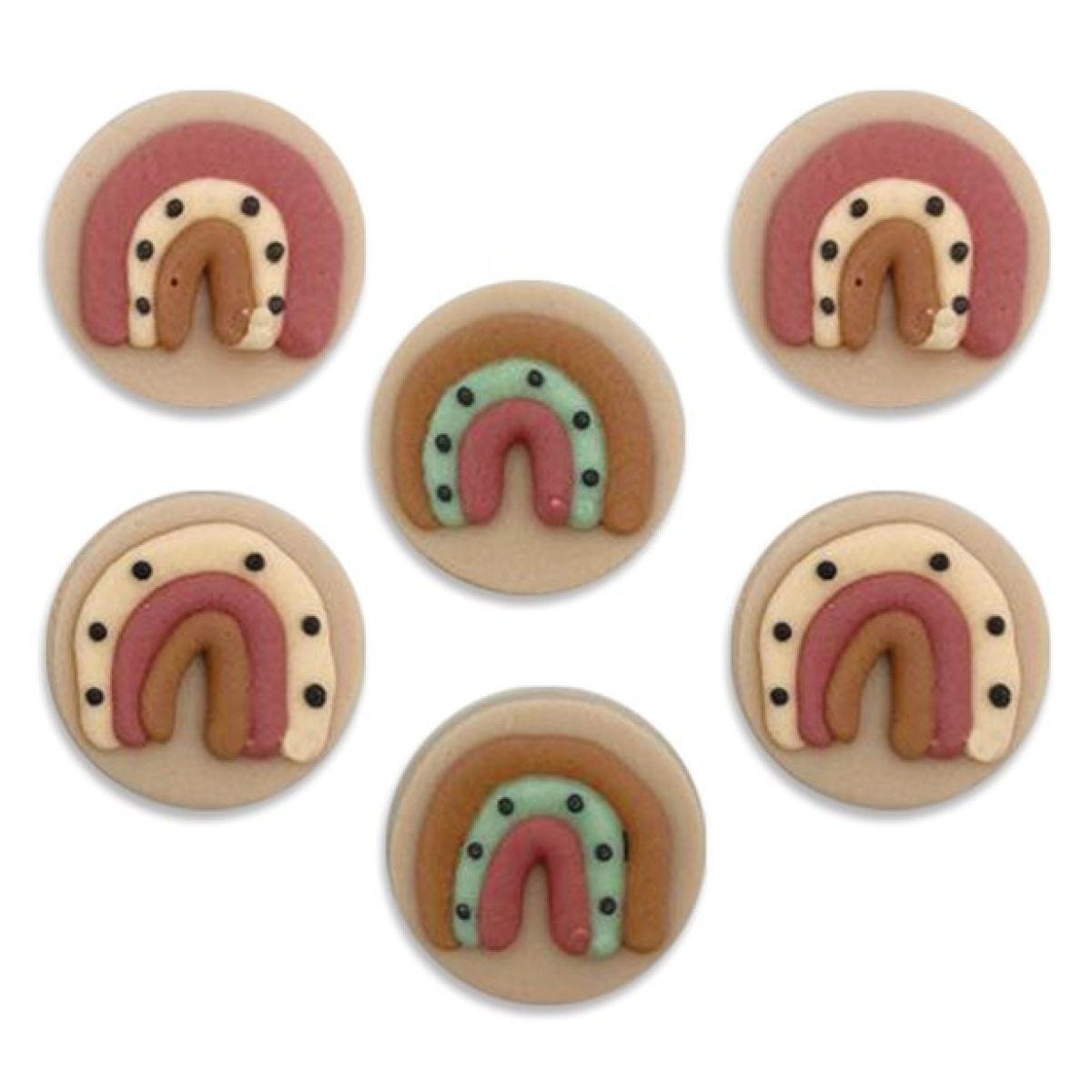 Boho Rainbow Sugar Cake Toppers x6