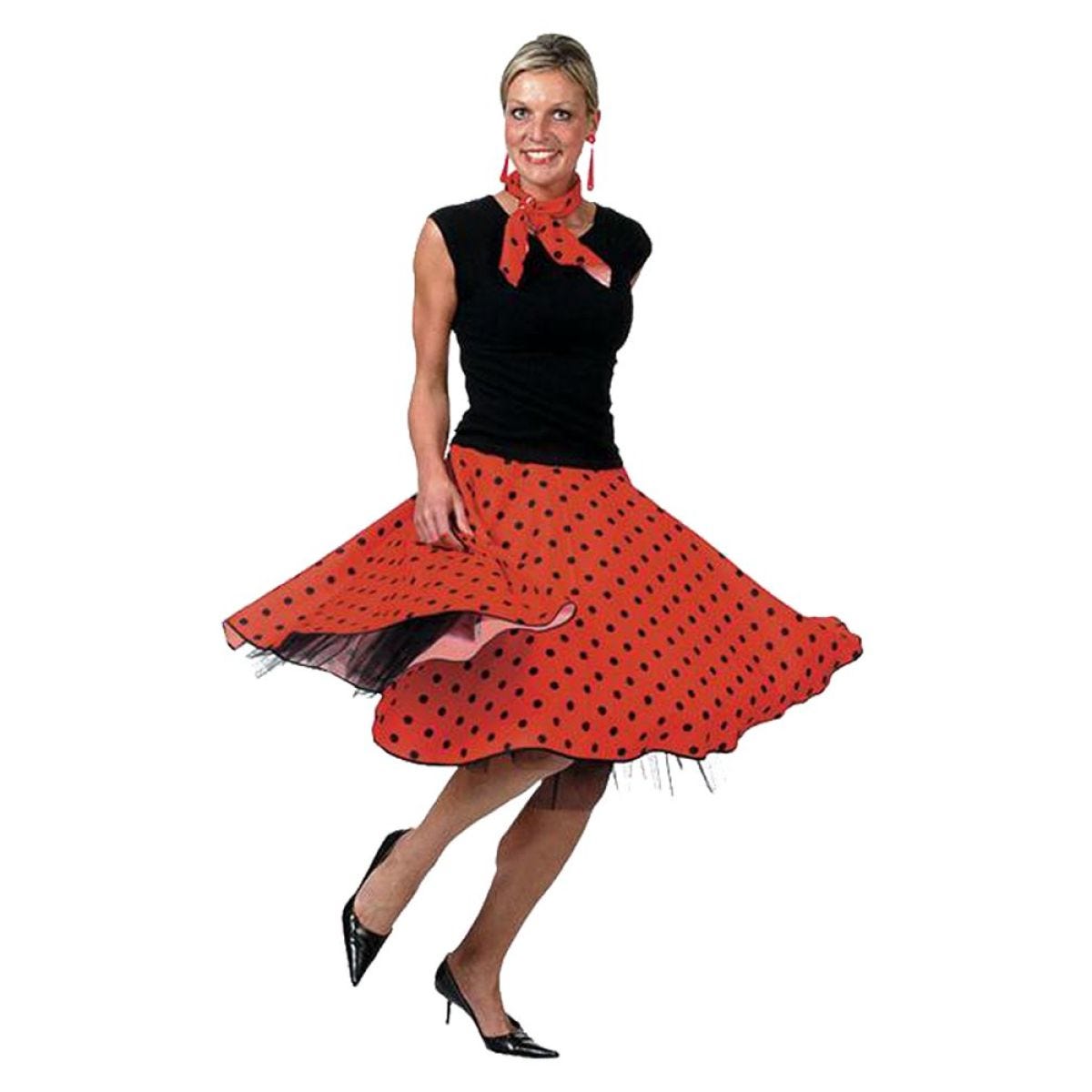 Rock&apos;n&apos;Roll Skirt Red - Adult Costume