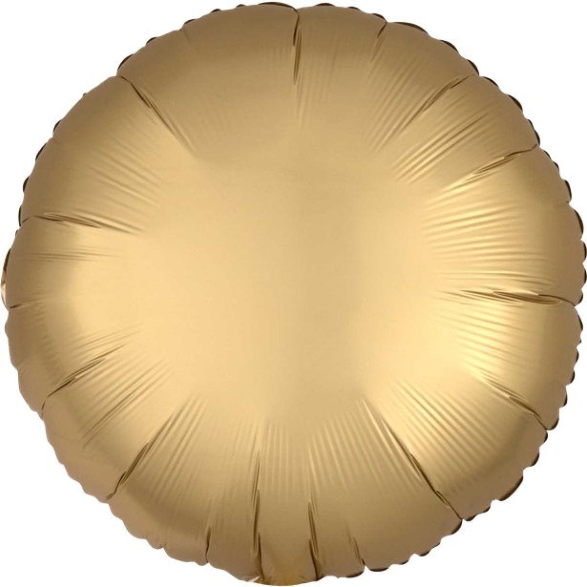 Gold Sateen Satin Luxe Circle Foil Balloon - 18" Unpackaged