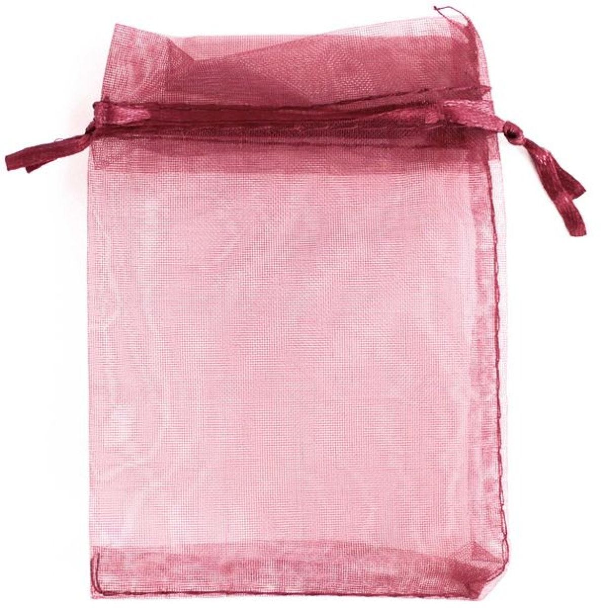 Burgundy Organza Bags - 10cm x 7cm