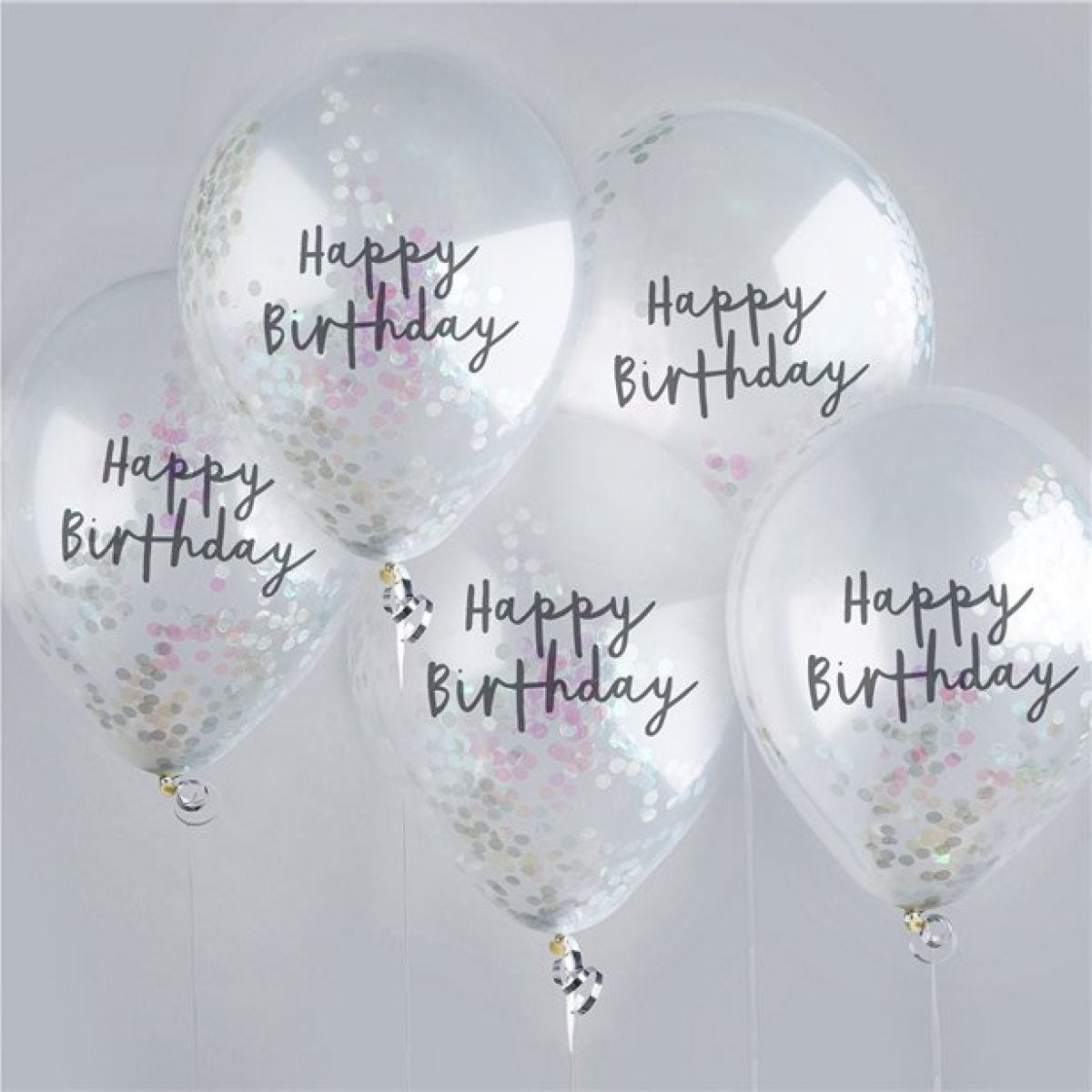 H.Bday Irid Conf Balloons 5pk (Balloons)