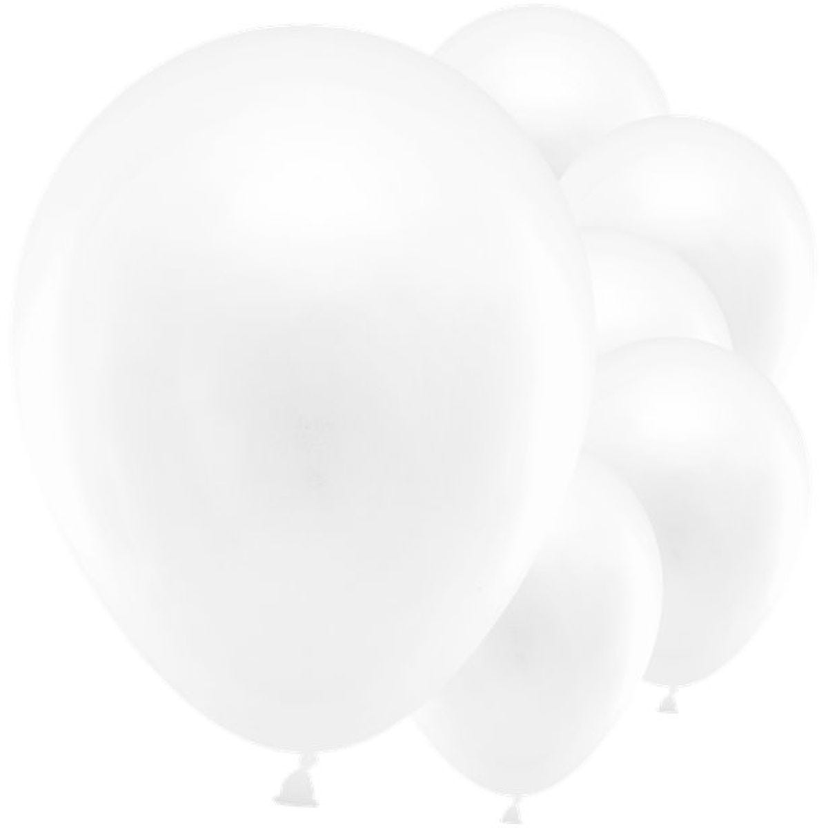 White Metallic Balloons - 12" Latex (10pk)