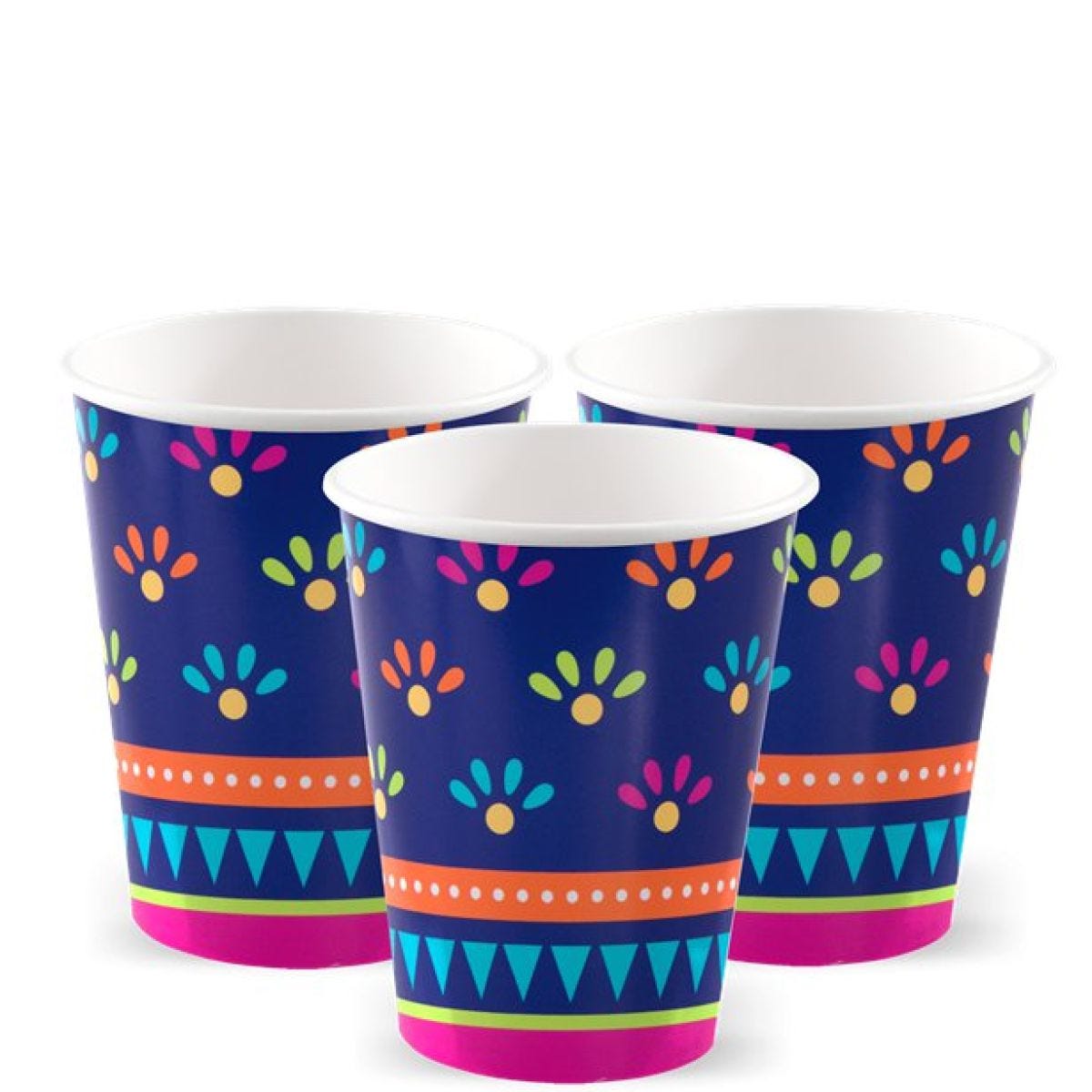 Boho Fiesta Paper Cups - 256ml (8pk)