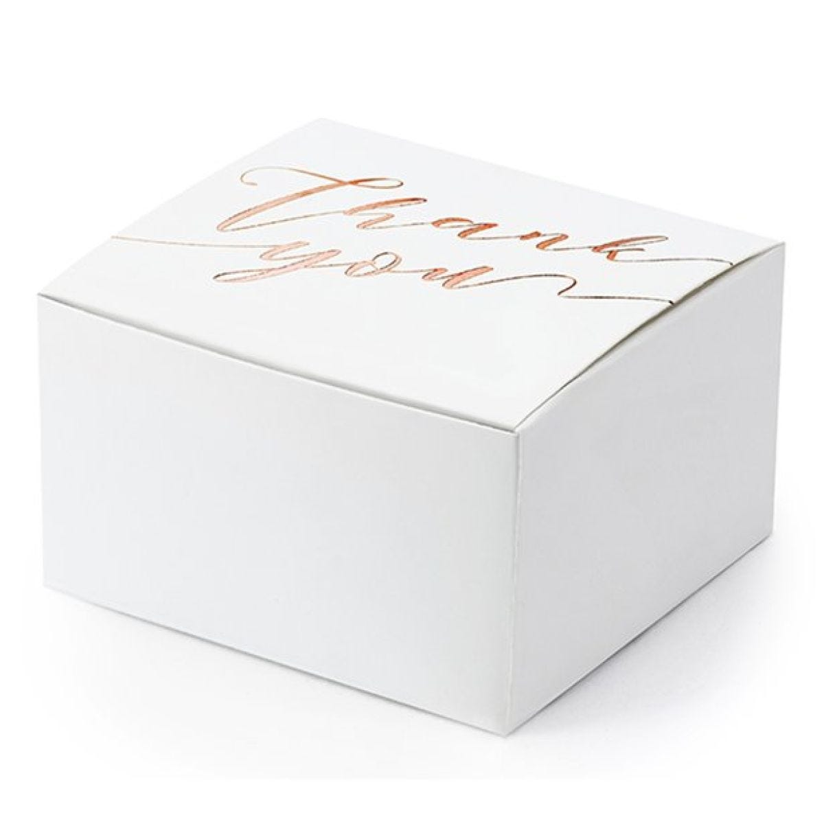 Rose Gold Thank You Favour Boxes (10pk)