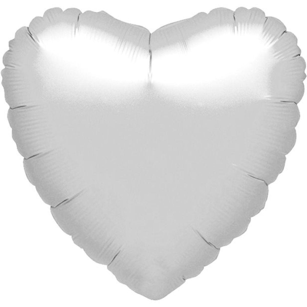 Metallic Silver Heart Balloon - 18&apos;&apos; Foil - unpackaged