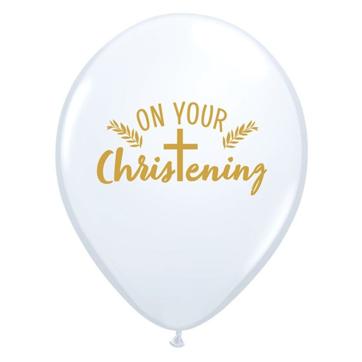 White Christening Balloons - 11" Latex (25pk)