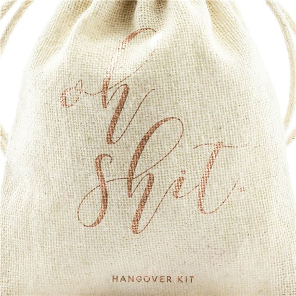 Rose Gold &apos;Oh Shit&apos; Cotton Hangover Kit Pouches