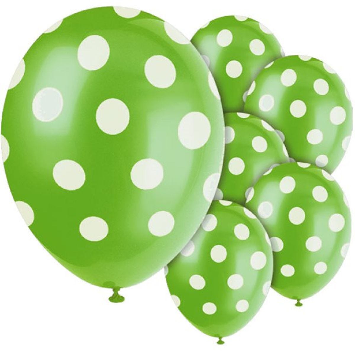 Green Decorative Polka Dots Balloons - 12" Latex