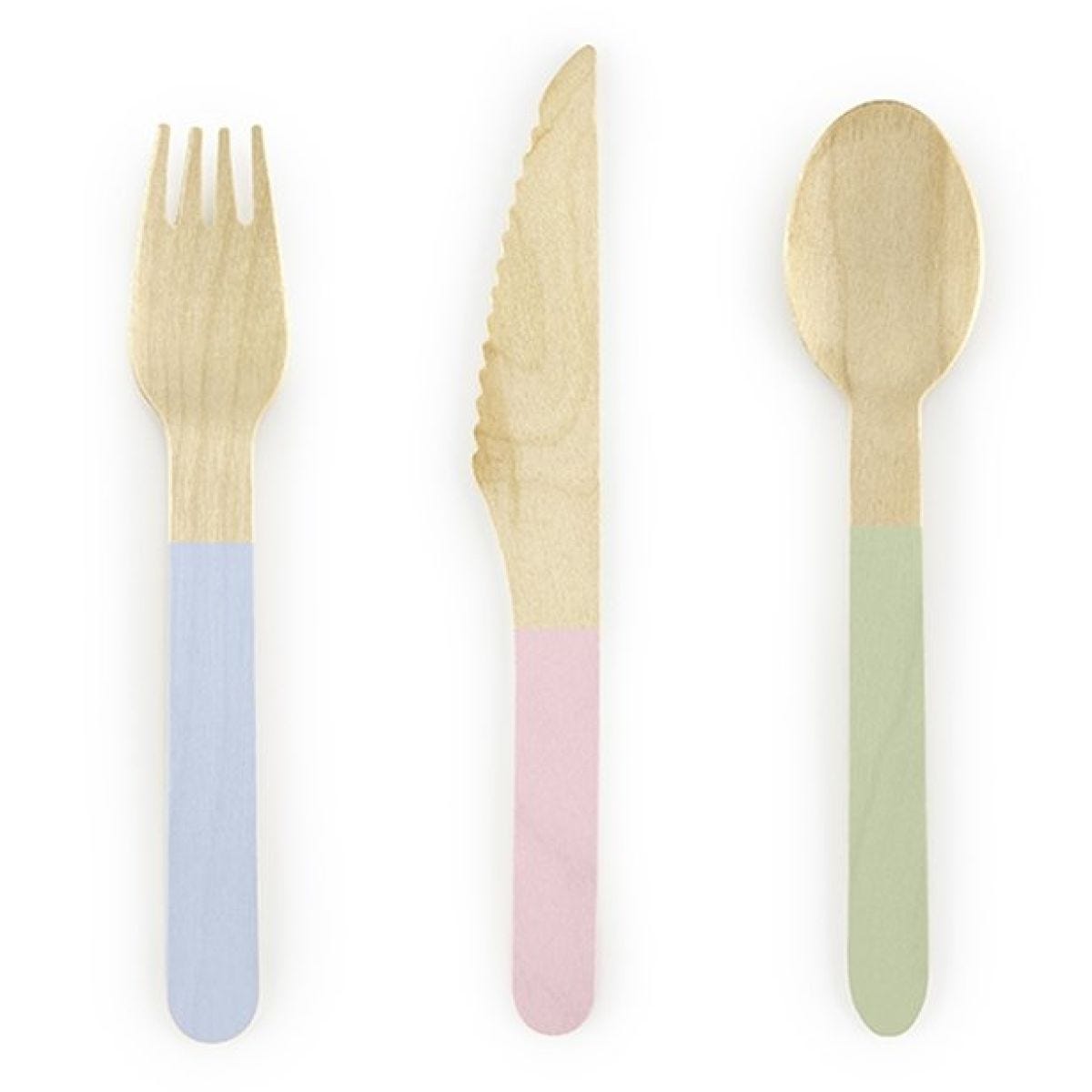 Pastel Mix Wooden Cutlery Set - 18pk