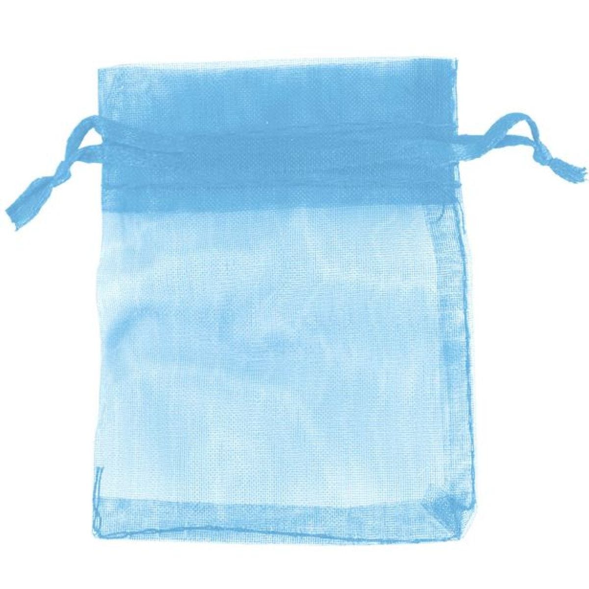 Light Blue Organza Bags - 10cm x 7cm