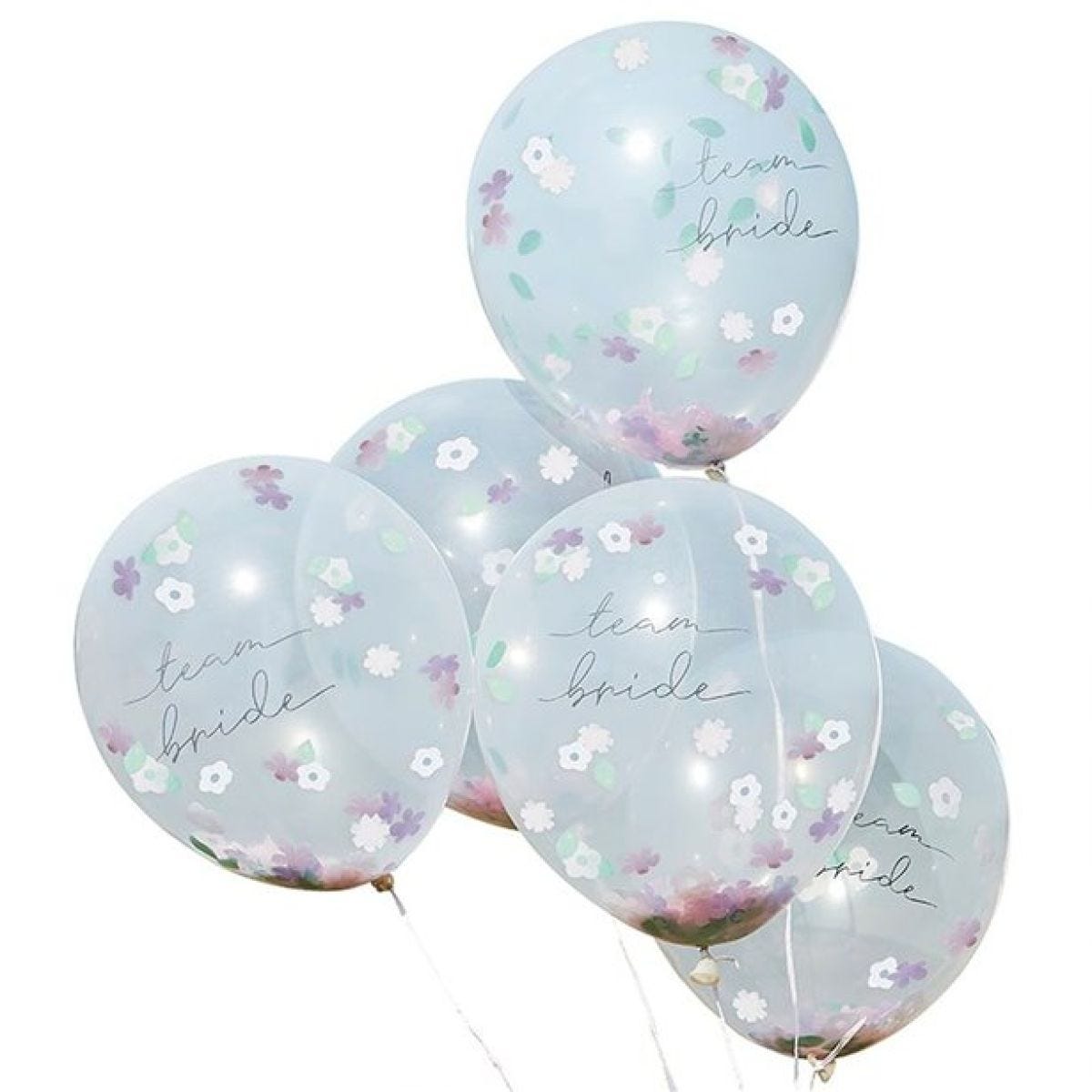 Team Bride Flower Confetti Latex Balloons - 12"