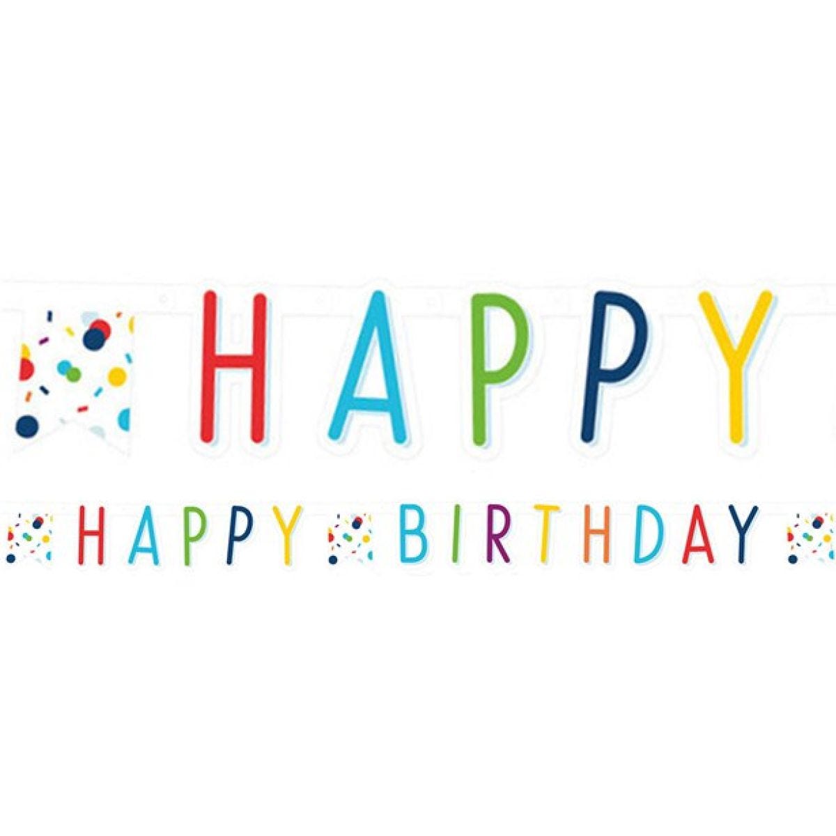 Confetti Birthday Happy Birthday Letter Banner - 1.8m