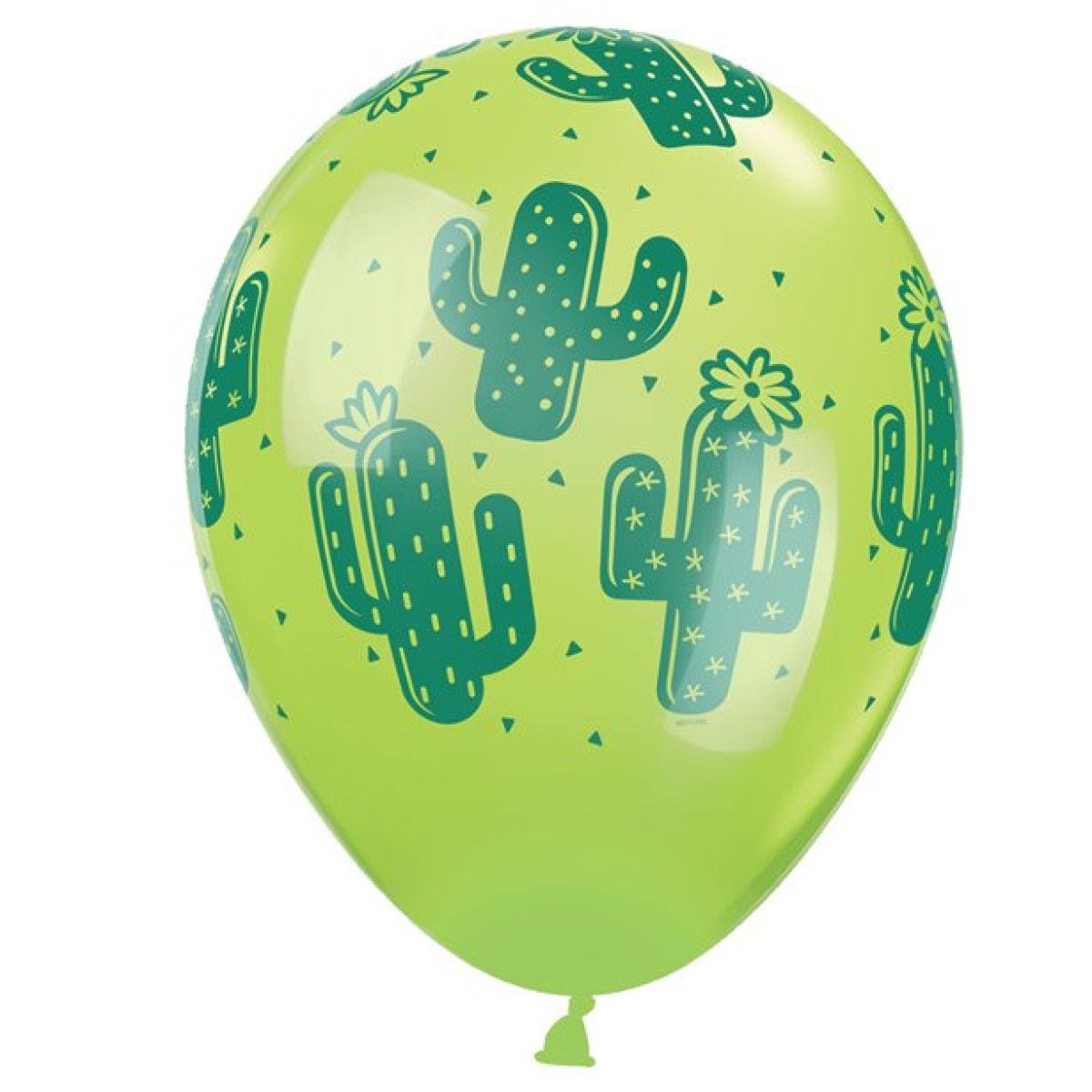 Cactus Balloons - White, Coral & Lime Green - 11" Latex (25pk)