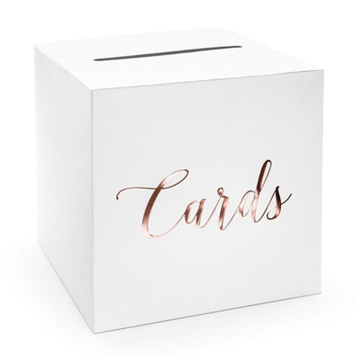 Rose Gold Cards Wedding Post Box