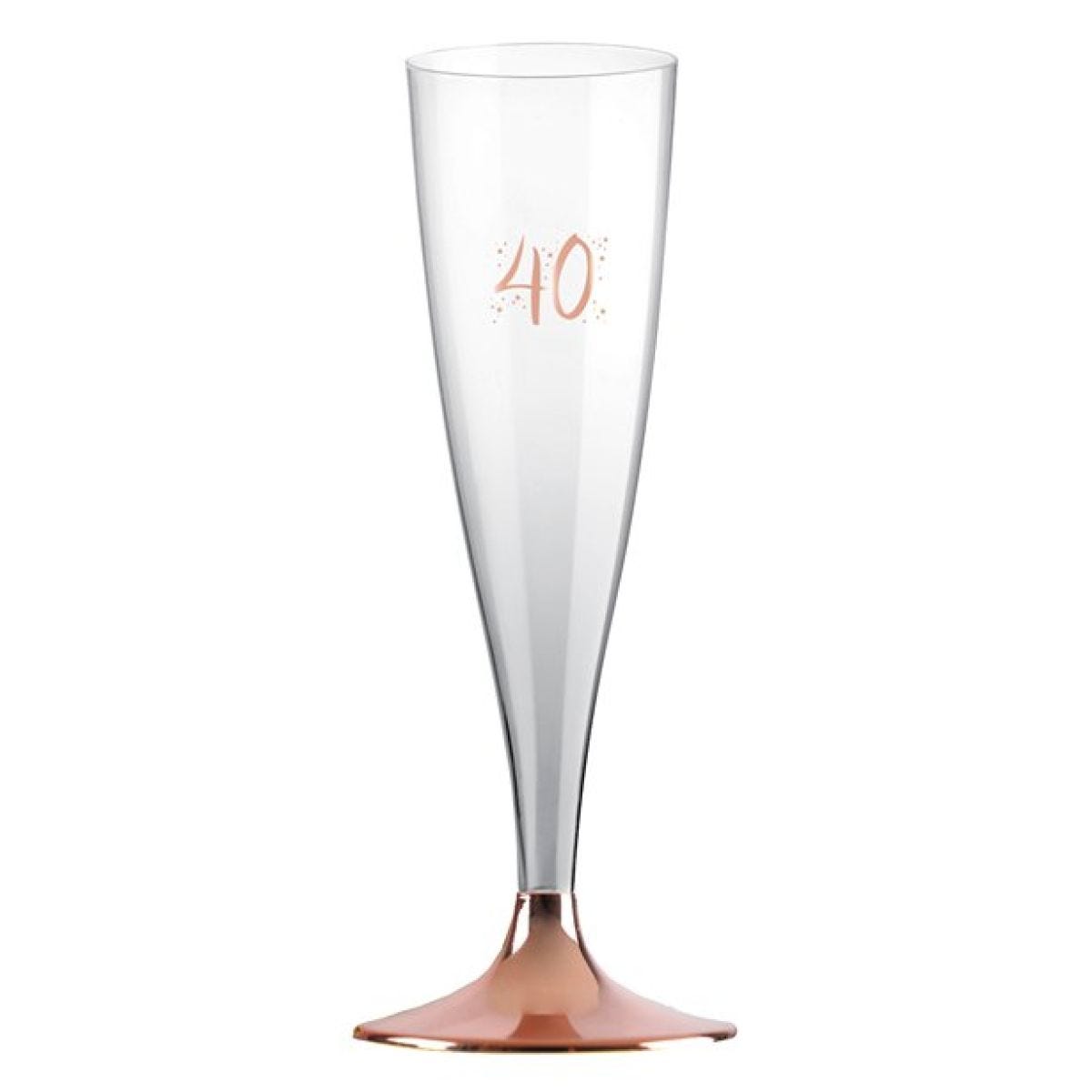 40th Rose Gold Champagne Flutes - 140ml