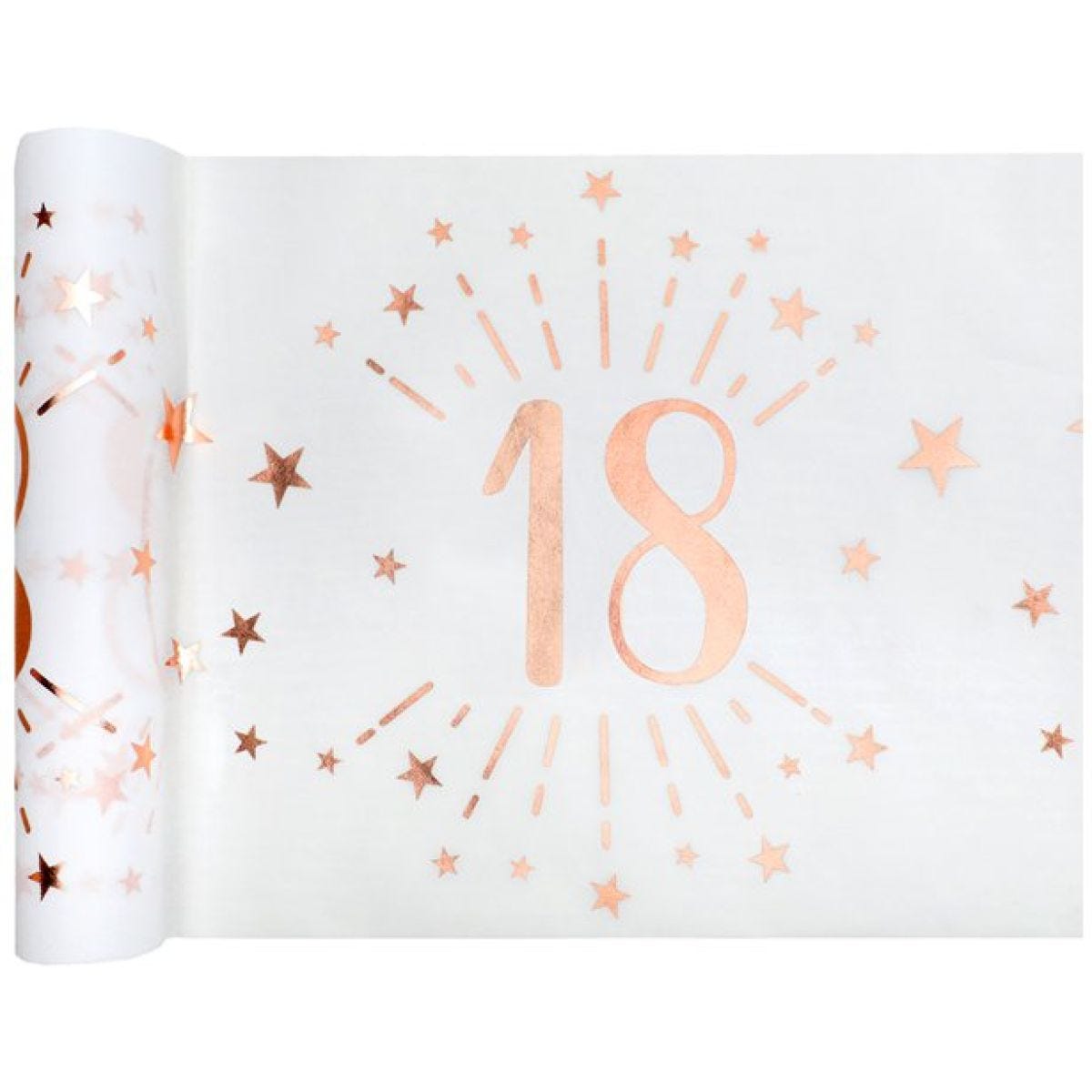 18th White Metallic Fabric Table Runner - 5m