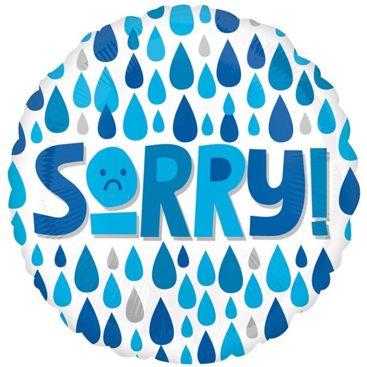 Sorry Raindrops Balloon - 18" Foil