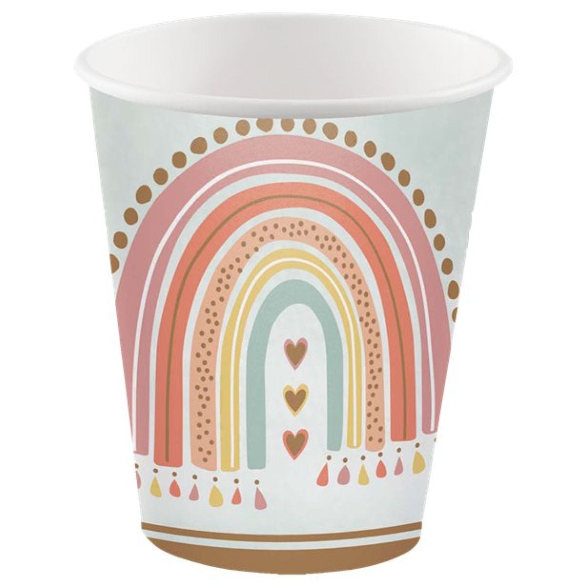 Boho Rainbow Paper Cups - 266ml (8pk)