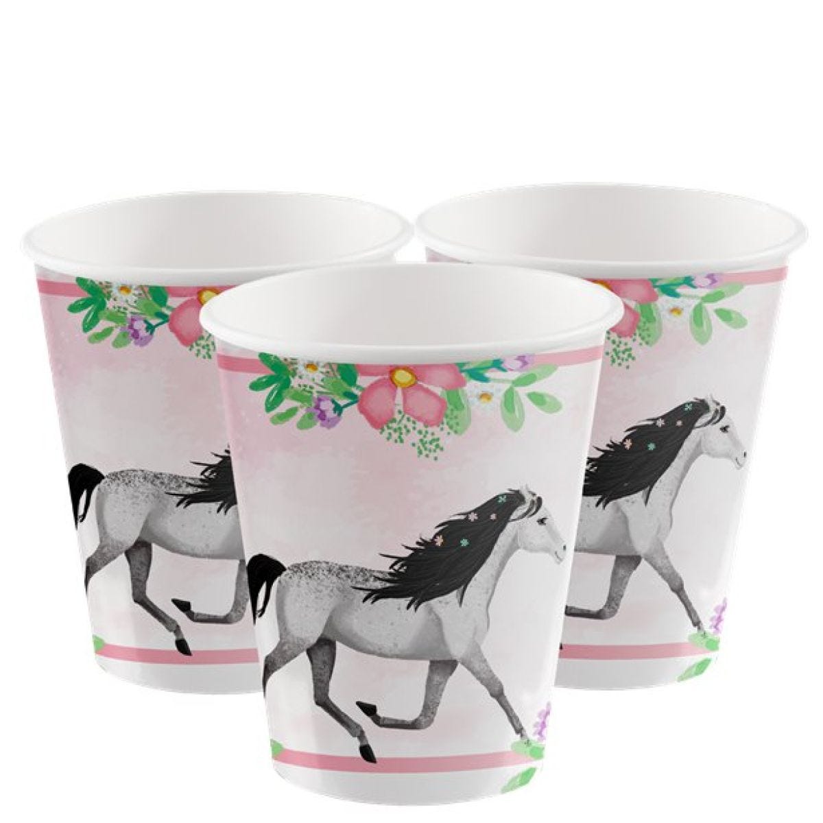 Beautiful Horses Paper Cups - 250ml (8pk)