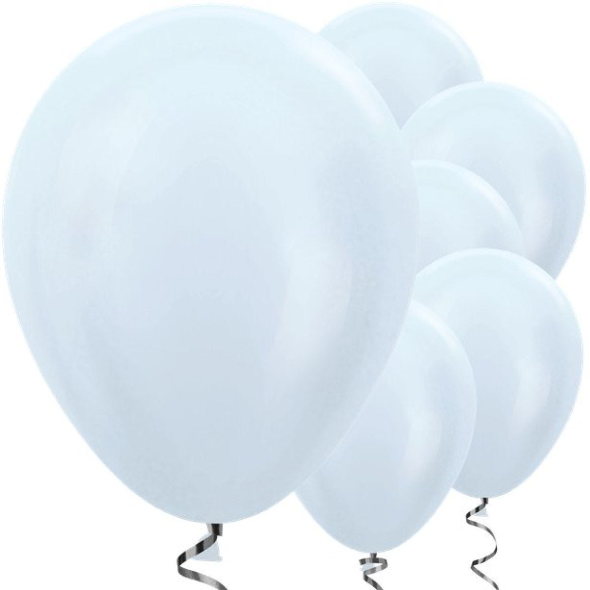 Satin White Balloons - 12" Latex