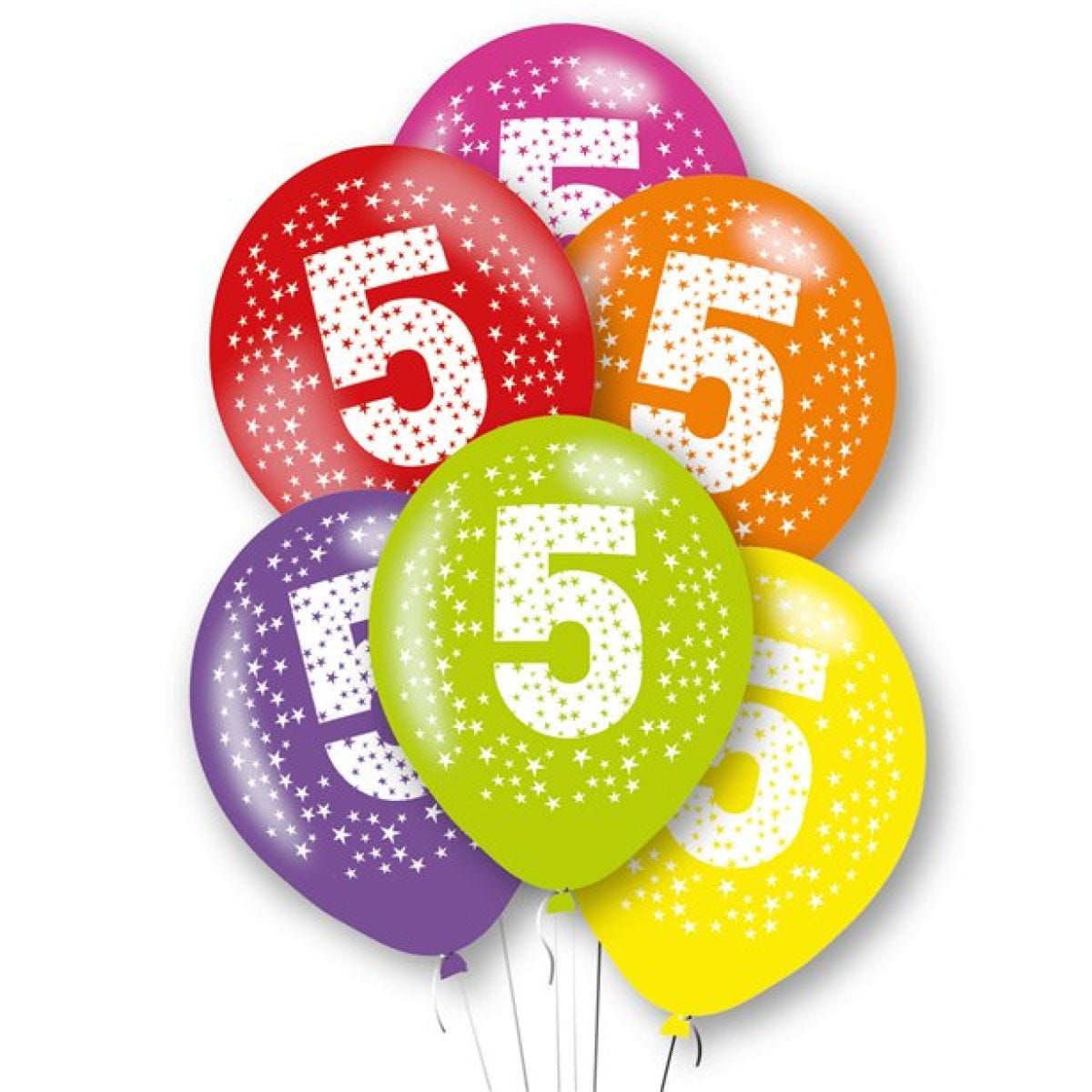 Age 5 Latex Balloons - 11"