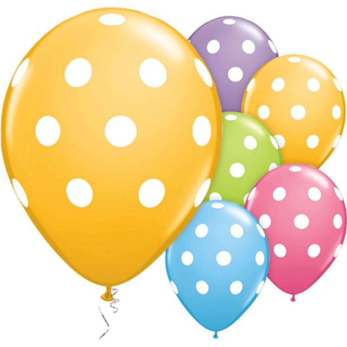 Assorted Big Polka Dots Balloons - 11" Latex